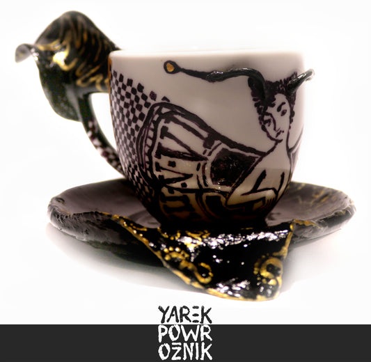 Filiżanka z podstawką - "Motyl"